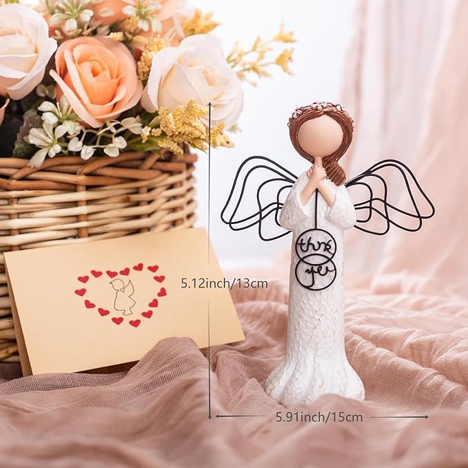 Thank You Angel Gifts for Women, Teachers, Coworkers - Perfect for Employee Appreciation, Thanksgiving, and Gratitude - Hand-Painted Sculpted Figure for Friends and Colleagues