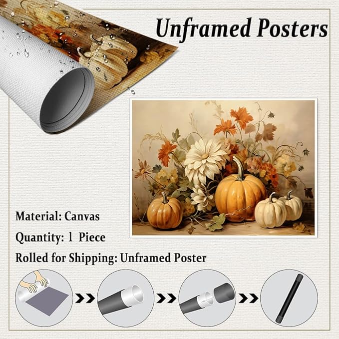 Fall Wall Decor Thanksgiving Rustic Fall Art Vintage Autumn Wall Print Halloween Autumn Decor Rustic room aesthetic decoration 11x14"Unframed