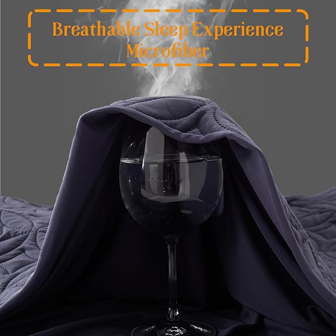 BEDLORE Waterproof Mattress Protector, Twin XL Size Mattress Pad with Deep Pocket 6"-15" Depth, Soft Dirt-Proof Double Bed Mattress Cover for Bedroom, College Dorm, Hotel (Navy Blue)