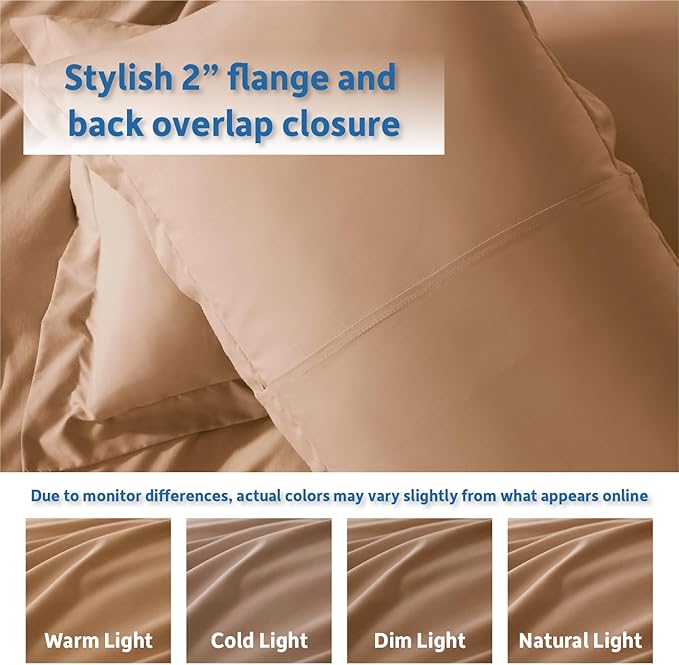 Nestl Twin Duvet Cover Set with Comforter Insert - Mocha Brown 3 Piece 68x90 Duvet Cover & 1 Pillow Sham with White Quilted Down Alternative Comforter, Ultra Soft, All Season