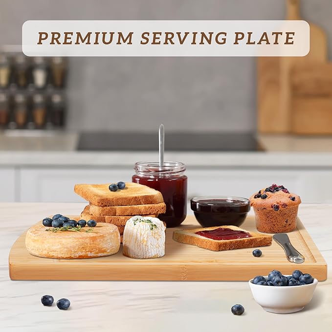 Joeyan Bless This Home House Warming Gifts for New Homeowner First House Family Apartment Owner, 16 x 12'' Large Engraved Bamboo Cutting & Chopping Charcuterie Board Kitchen Present