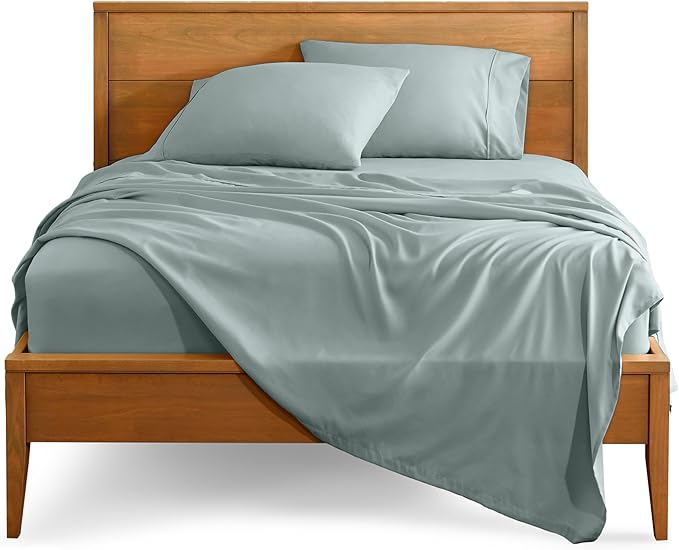 Bare Home King Sheet Set - Luxury 1800 Ultra-Soft Microfiber King Bed Sheets - Double Brushed - Deep Pockets - Easy Fit - 4 Piece Set - Bedding Sheets & Pillowcases (King, Sea Spray)