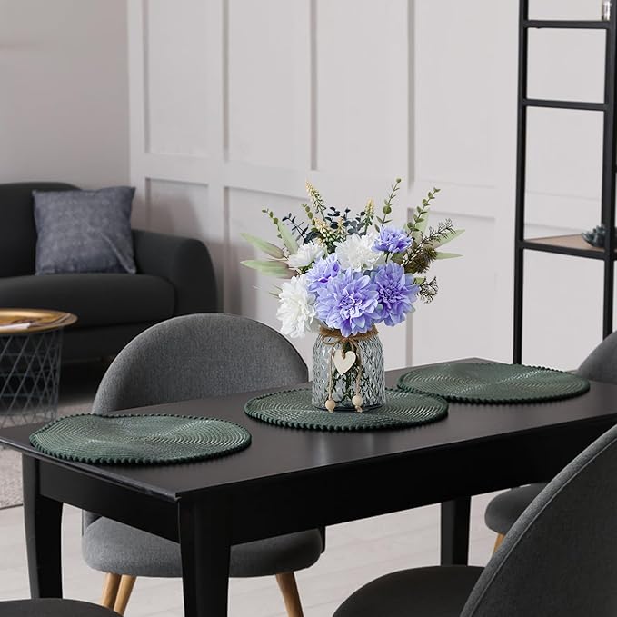 Leftover Fake Flowers in Vase,Faux Flowers in Vase,Table Centerpieces for Dining Room,Flower Centerpieces for Tables,Artificial Flowers,Kitchen Decor,Coffee Table Decor