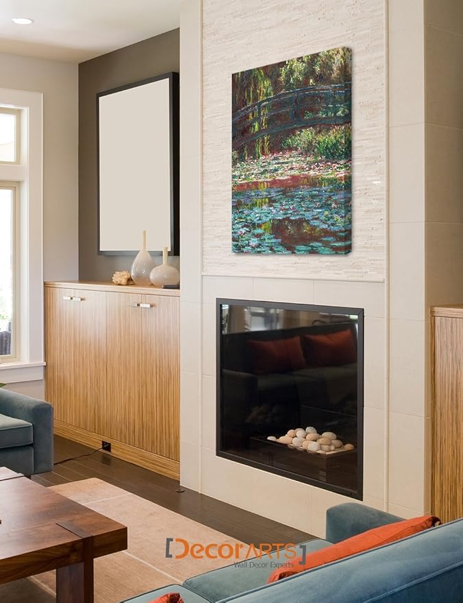 DECORARTS - Water Lily Pond 1900, Claude Monet Art Reproduction. Giclee Canvas Prints Wall Art for Home Decor 30x24