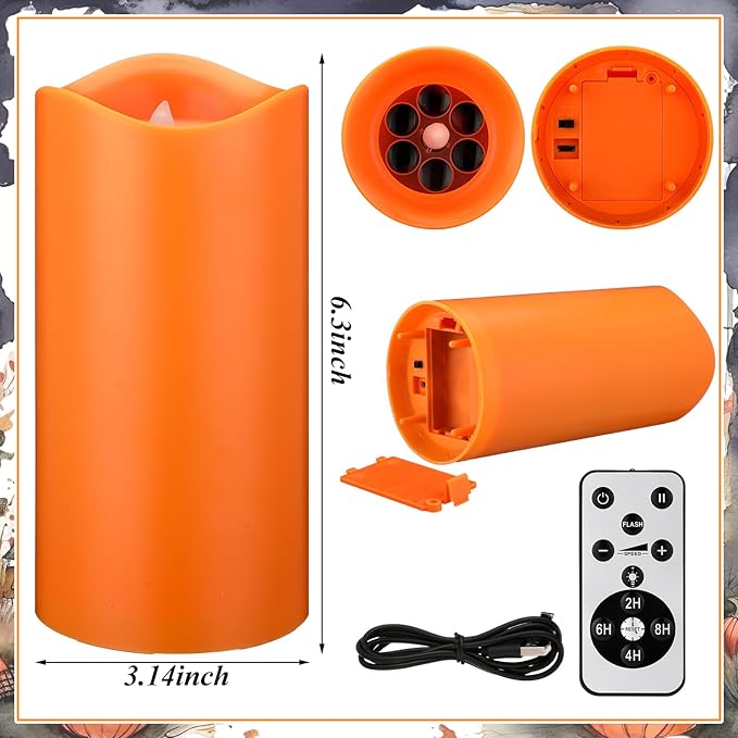 Halloween Projector Candle Ghost Projector Light Halloween Indoor Decoration Spooky Scary LED Flameless Candle Battery Operated Night Light with Remote and Timer Bedroom Home Decor Party Gift