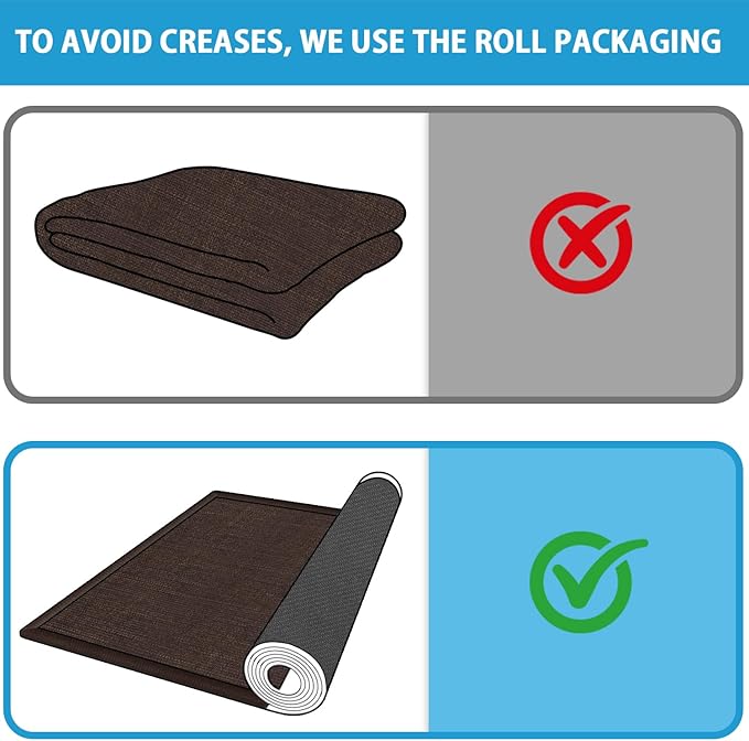 GOYLSER Jute Runner Rug Non Slip Washable, 20 ft Rubber Backed Absorbent Laundry Rugs Laundry Room Runner, Deep Brown Long Hallway Rug