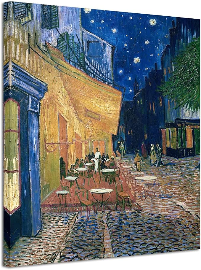Wieco Art Cafe Terrace at Night Large Modern Giclee Canvas Prints Vincent Van Gogh Artwork Oil Paintings Reproduction Landscape Picture Photo Printed on Canvas Wall Art for Living Room Decorations