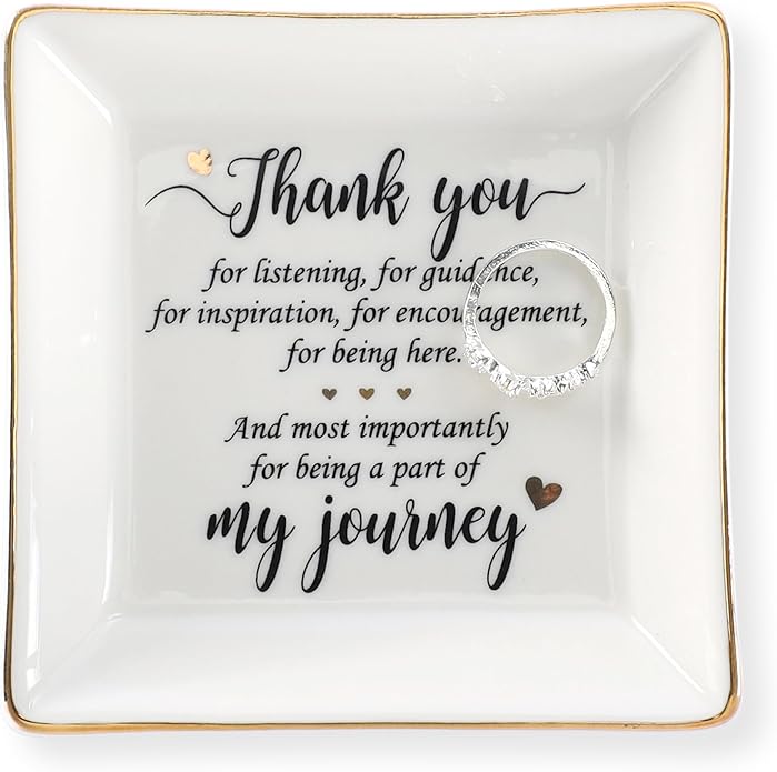 HOME SMILE Ceramic Ring Dish Jewelry Tray for Mom Sister Friends