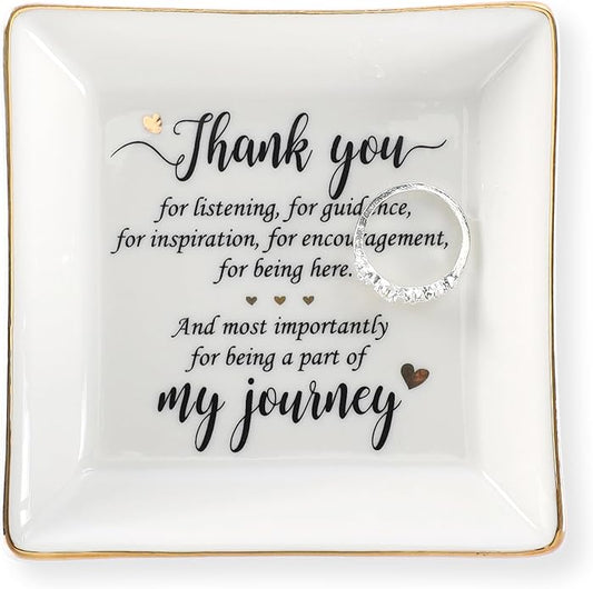 HOME SMILE Ceramic Ring Dish Jewelry Tray for Mom Sister Friends