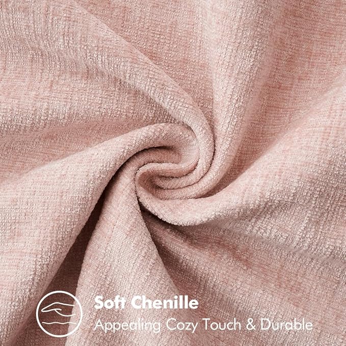 MIULEE Pack of 2 Couch Throw Pillow Covers 12x20 Inch Pink Valentine Farmhouse Decorative Pillow Covers with Stitched Edge Soft Chenille Solid Dyed Spring Pillow Covers for Sofa Bed Living Room