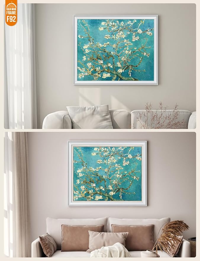 DECORARTS - Almond Blossom Tree - Vincent Van Gogh Reproduction. Giclee Print w/Bronze Frame for Wall Decor. 30x24, Framed size: 35x29