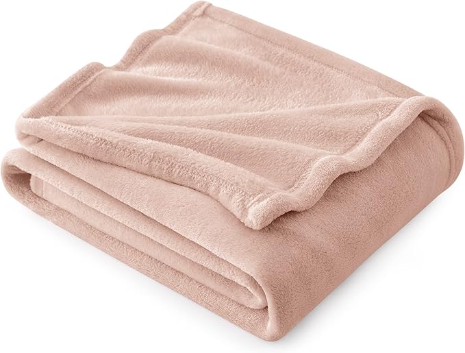 Bedsure GentleSoft Fleece Throw Blanket Dusty Pink - 300GSM Blankets for Couch, Sofa, Bed, Soft Lightweight Plush Cozy Throws for Toddlers, 50x60 inches