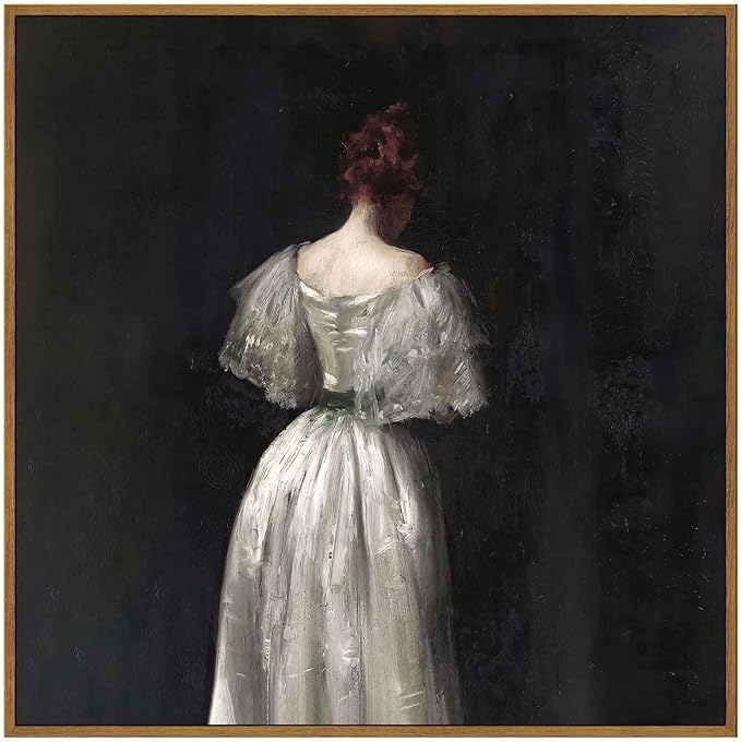 InSimSea Square Framed Canvas Wall Art, Large Decor Seventeenth Century Lady Portrait Paintings, Classical Women Wall Pictures for Bedroom Bathroom, Canvas Prints Vintage Decor 20"x20"