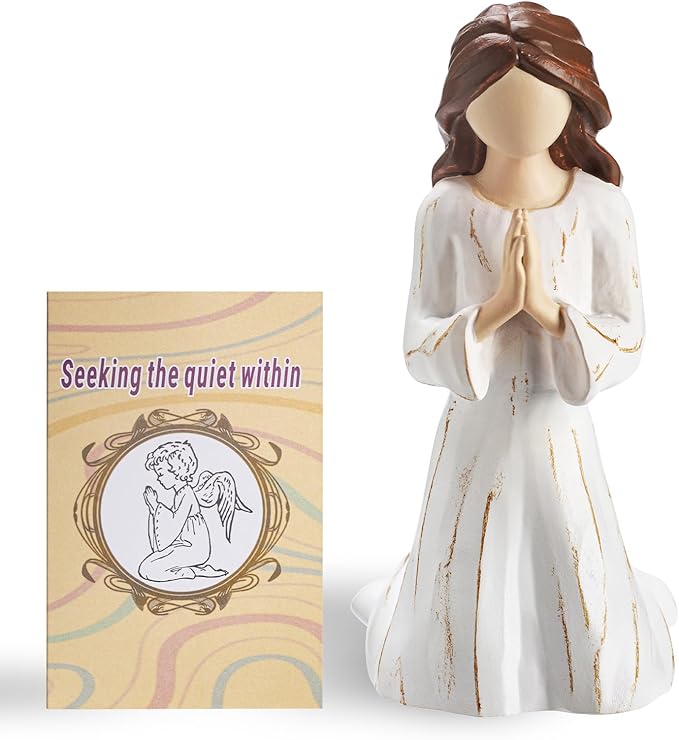 Christian Gifts for Women, Hand-Painted Resin Sculpture of Woman Kneeling in Prayer, A Gift to Encourage Hope, Healing, and Tranquility
