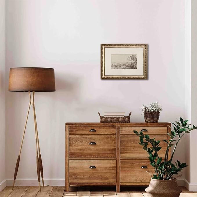 Uniro Neutral Wall Art for Home Decor, Farmhouse Wall Decor Landscape Sketch Drawing, Rustic Nature Canvas Prints Antique Neutral Landscape Oil Painting Vintage Art Pictures for Bedroom Bathroom Decor( 8" x 10"-UNFRAMED)