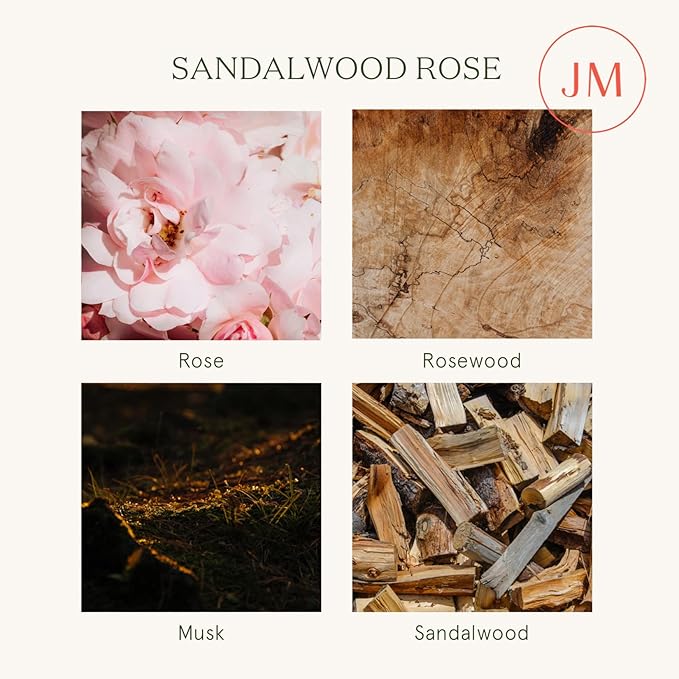 LA JOLIE MUSE Sandalwood Rose Scented Candles, Birthday Gifts for Women, Best Friends Female, House Warming Candle Gift, Natural Soy Luxury Candle, 75 Hours Burning Time