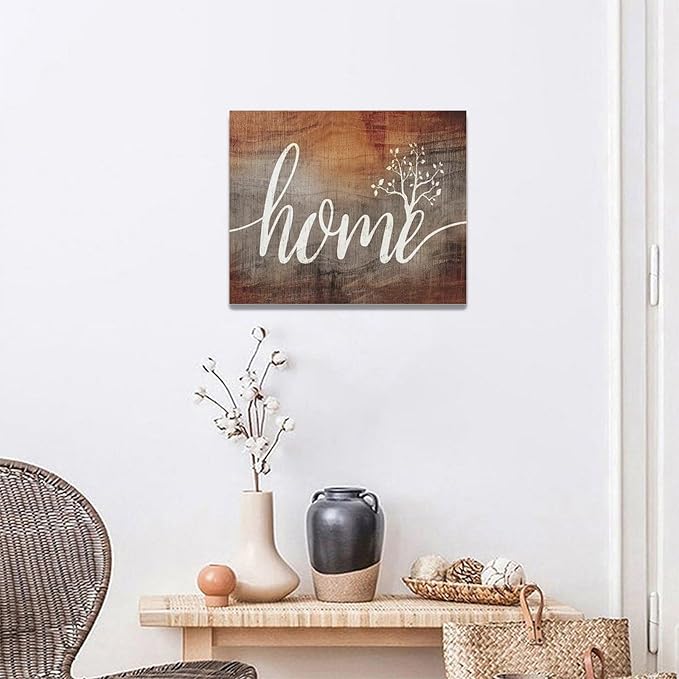 Large Farmhouse Home Wall Art Home Word Sign Pictures Wall Decor Rustic Home Quotes Canvas Painting Print Modern Family Decor Artwork Framed for Living Room Bathroom Master Bedroom Dining room 20"x16"