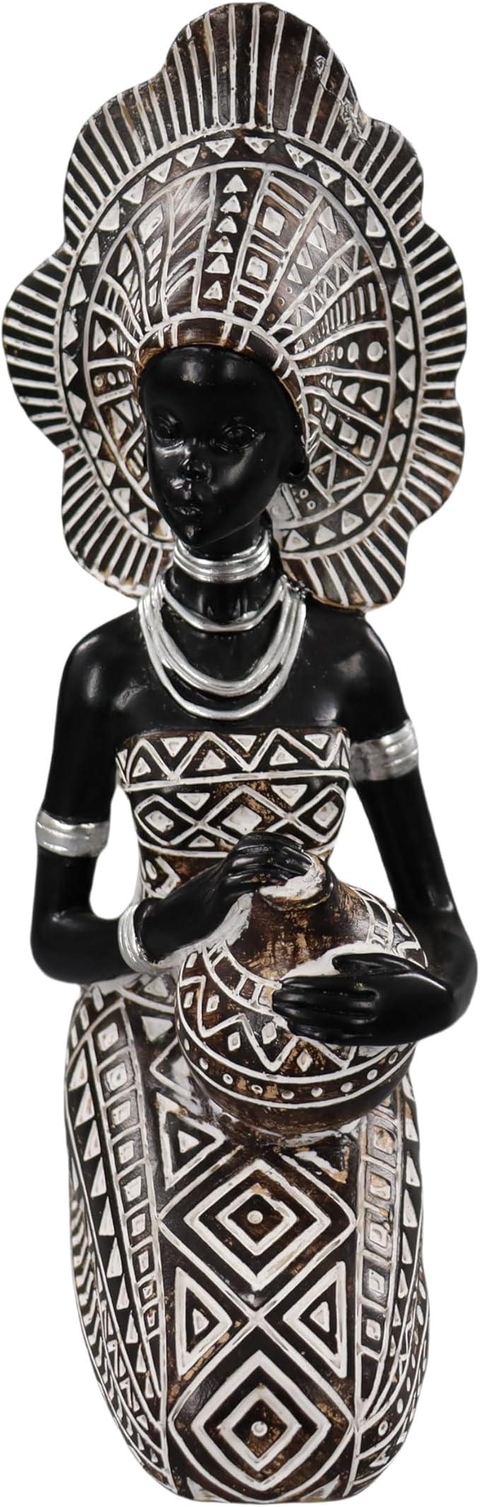 African Lady Statue with African Tribal Totem for Wedding, Church, Festival Decoration - African Decorative Female Statue for Home and Display case Decoration