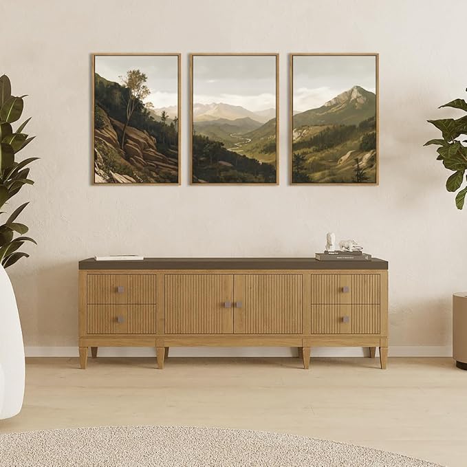 ANHUIB Mountain Wall Art Nature Mountain Ridge Wall Decor Woodland Landscape Painting 16x24 Inch for Living Room Bedroom Dining Room