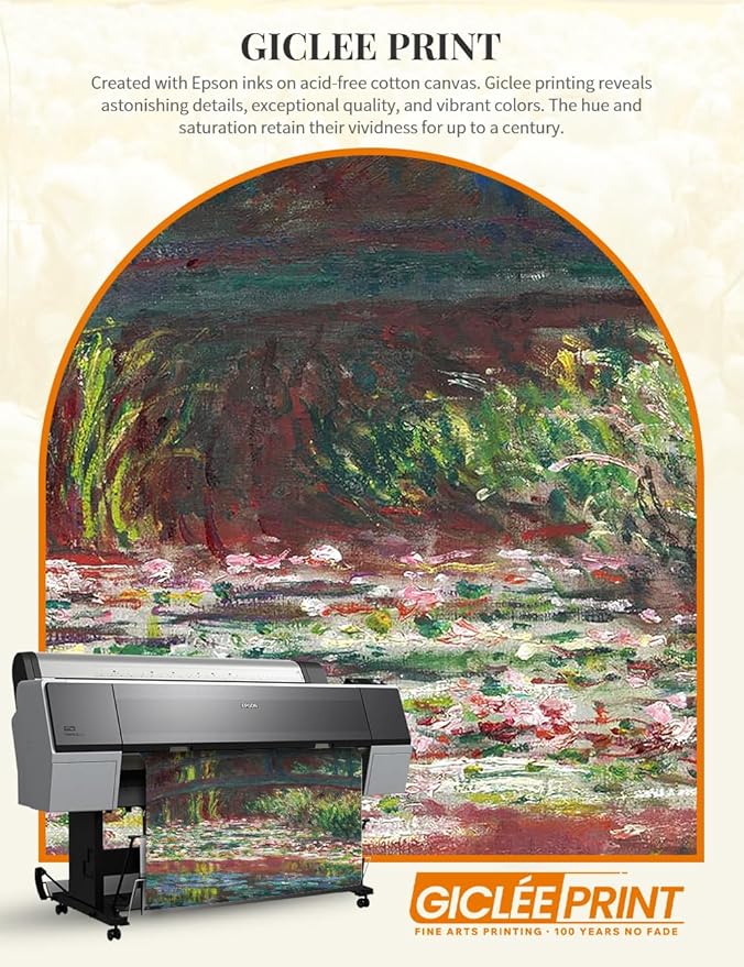 DECORARTS - Water Lily Pond (1900) by Claude Monet, Museum-Quality Giclee Canvas Print, Wall Art Reproduction, 30" W x 40" H, Made in USA