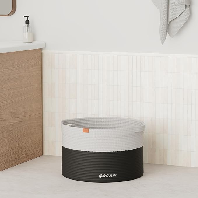 Extra Large Storage Laundry Basket 22" X 22"X 14" Cotton Rope Woven Basket for Blanket Basket with Handles for Living Room Toys Storage XXXL