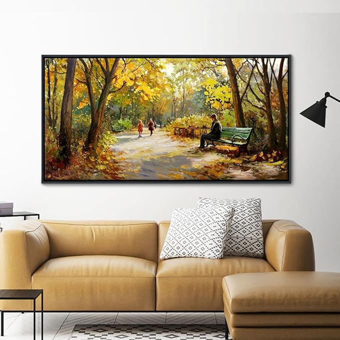 Forest Canvas Wall Art Large Wall Decor for Living Room Farmhouse Landscape Painting Wall Pictures Office Mural Farmhouse Home Decor 29x58 Inches Wood Framed