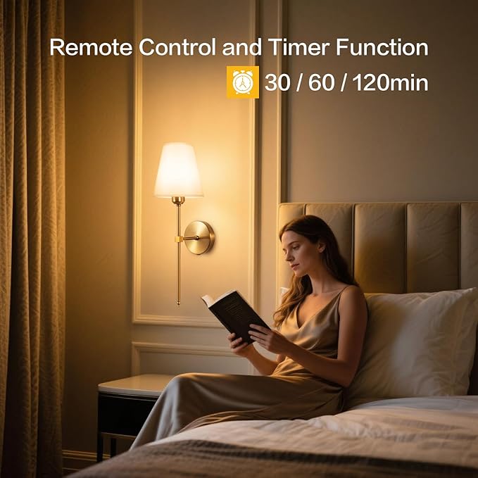 Battery Operated Wall Sconces Set of 2,LED Rechargeable Wall Lights Remote Controlled, Warm to Cool White Adjustable Brightness, Wireless Sconce with Linen Fabric for Bedroom Living Room Decor 6000mAh