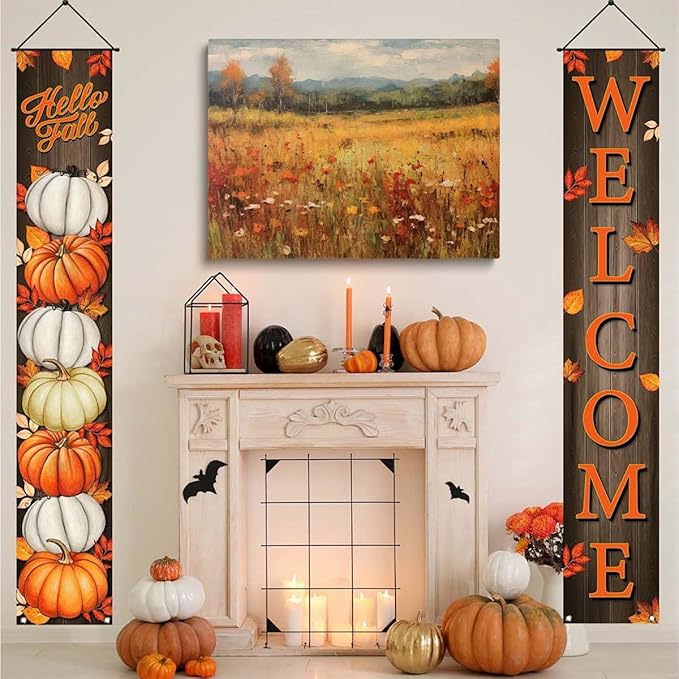 Framed Autumn Wildflowers Canvas Print posters Farmhouse Decor Fall Wall Art Autumn Decor Wildflower Wall Art Autumn Home Decor 11x14 framed