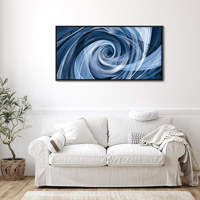 YDYSUNE Abstract art painting blue coil color graffiti white background modern artwork decoration living room bedroom kitchen 20x40 inches