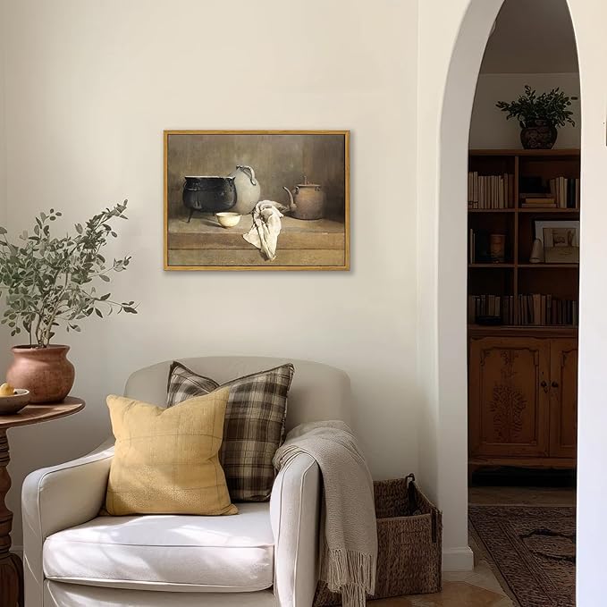 KBKBART Framed Vintage Wall Art, Farmhouse Kitchen Wall Art Prints Country Wall Decor, Vintage Rustic Kitchen Sign Canvas Painting, Kitchen Decor Canvas Wall Art for Dining Room, Bedroom, Living Room, Gallery, Vintage Wall Decor(12"x16")