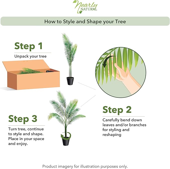 Nearly Natural Areca Palm with Vase Silk Plant, 38" x 27" x 25"