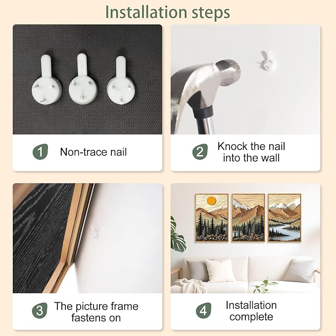 CHDITB Mountain Frame Canvas Wall Art, Nature themed office Wall Decor, country Scenic Art Spiritual Wall Painting, Vintage national park Mountains forest Art Prints for Living Room, Bedroom 16"x24"x3