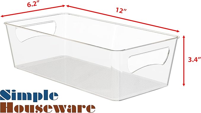 Simple Houseware Kitchen Can Organizer Clear Bin for Cabinet/Pantry/Refrigerator/Freezer/Fridge