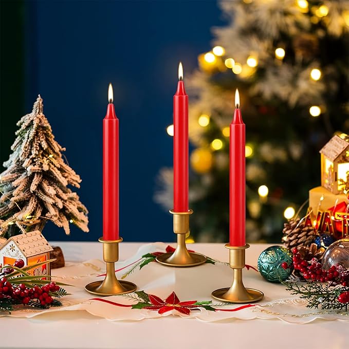 Set of 20 Red Candles – Mini Taper Candles for Christmas,Household, Wedding, Rituals, Prayer, Birthdays, Meditation, Altar,Party and Home Décor Candlesticks - 4 Inch Tall, Unscented (Red)