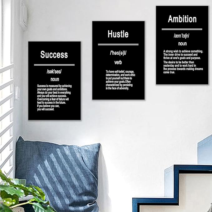 Motivational Canvas Wall Art Home Decor Painting Poster Inspirational Entrepreneur Quotes Positive Theme Picture Print Artwork for Modern Home Bedroom Office Stretched and Framed [48''Hx24''W]