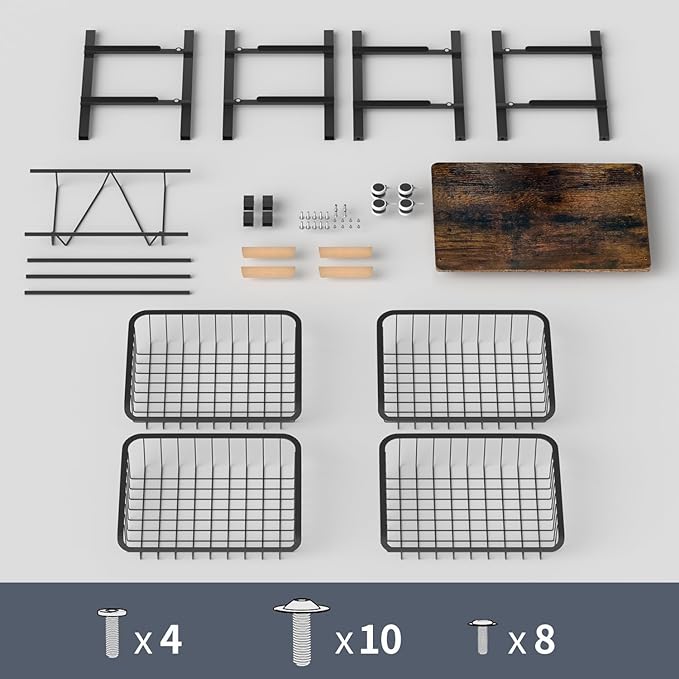 5-Layer Fruit Basket Kitchen Food Organizer and Rack, Stackable Storage Cart with Desktop, Pull-Out Hollow Metal Basket, Wheeled Sorting Rack Spice Rack, Black