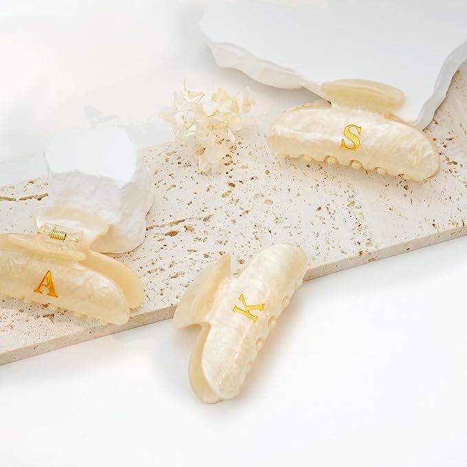 Initial Cute Hair Clips - Letter Elegant Hair Claw Clips, Fashion Glitter Claw Clips Durable Hair Clips, Wedding Gift, Bridesmaid Gifts, Birthday Gifts, Christmas Gift, Letter A