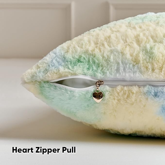 FUTEI Green Decorative Throw Pillow Covers 12x20 Inch Set of 2,Soft Cozy Colorful Rose Swirl Texture Pillowcase,Modern Home Decor for Couch Sofa Bed Living Room