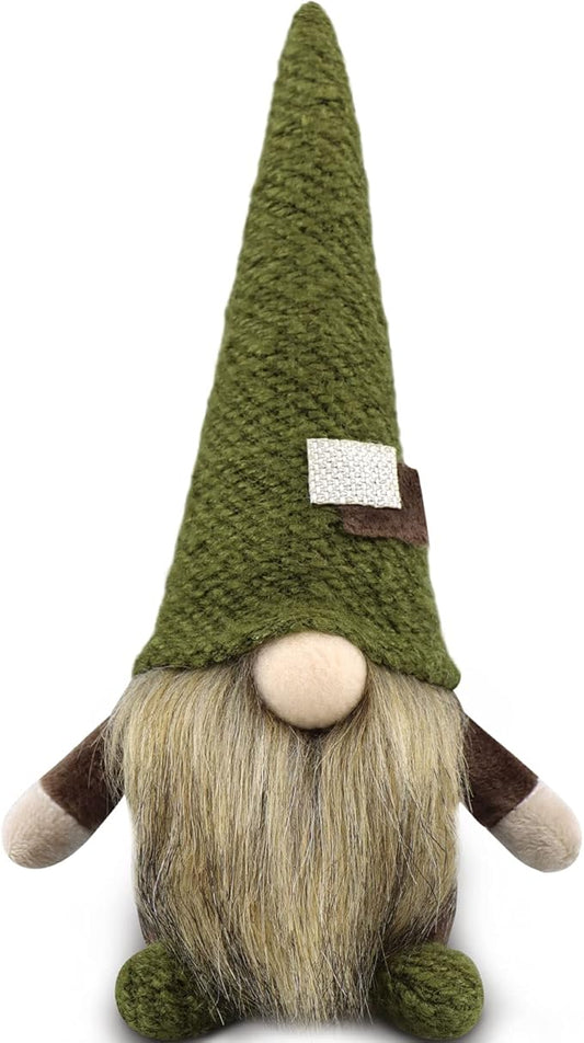 Christmas Gnomes Plush Xmas Winter Decorations Handmade Elf Dwarf Figurines for Home Kitchen Farmhouse Tiered Tray Holiday Festival Party Scandinavian Tomte (Brown Beard)