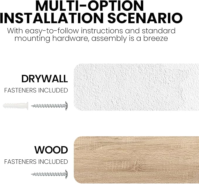 Fun Memories Floating Shelves for Wall Decor, 30"x8" Rustic Reclaimed Wood Shelves, Heavy-Duty Wall Mounted Shelves with Invisible Brackets, Set of 2for Living Room, Bedroom, Kitchen, Grey Finish