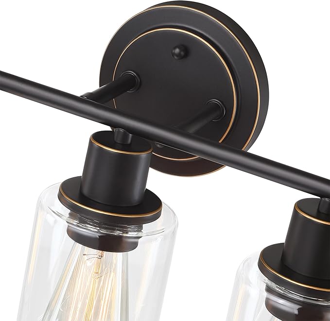 5-Light Oil Rubbed Bronze Bathroom Vanity Light Over Mirror, Oil Rubbed Bronze 5-Bulb Wall Sconce Above Kitchen Sink, Brown Wall Sconce for Bathroom Vanity