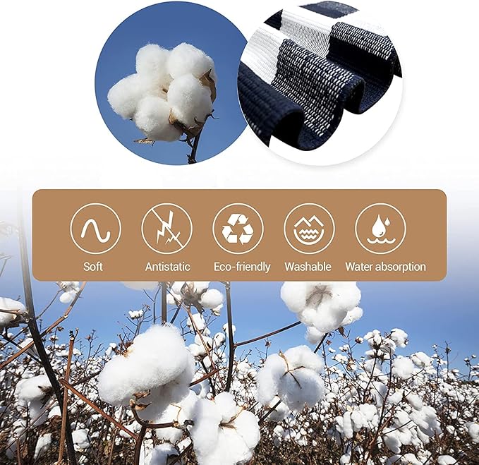 SEEKSEE Cotton Buffalo Plaid Rug 27.5"x43" Navy Blue and White Checked Rug Washable Doormats Indoor Outdoor Rugs for Layered Front Door Mats, Porch, Kitchen, Farmhouse, Entryway