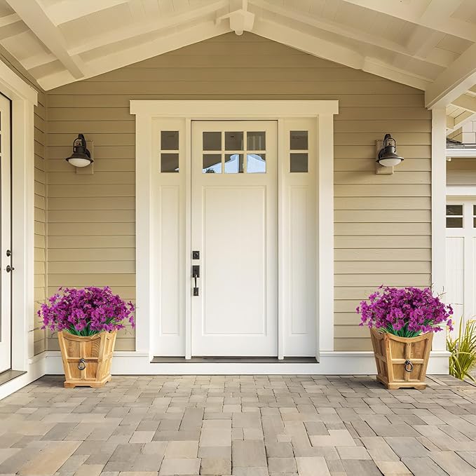 20 Bundles Artificial Flowers for Outdoors or Indoor Garden Home Decoration,No Fade Fake Flowers Faux Plants for Decoration Hanging Planters,Porch Window Box Garden Wedding Farmhouse Fake Plants