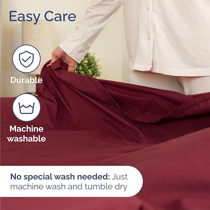 Split King Size 5 Piece Sheet Set - Comfy Breathable & Cooling Bed Sheets Set - Hotel Luxury Bedding for Women, Men, Kids, Teens, Boys & Girls - Deep Pockets, Soft, Wrinkle Free - Oeko-Tex - Burgundy