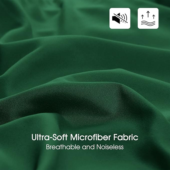 Basic Beyond - Forest Green King Size Reversible Down Alternative Bed Comforter Set(1 Comforter with 2 Pillow Shams, 104" x 92")