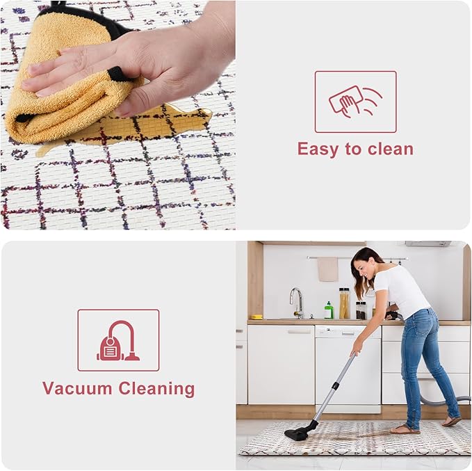 KIMODE Kitchen Mats 2PCS,Cushioned Anti Fatigue Boho Kitchen Rugs and Mats,Non Slip Waterproof Kitchen Mats for Floor,Comfort Foam Standing Desk Mat for Home,Office,Sink,Laundry,Colorful
