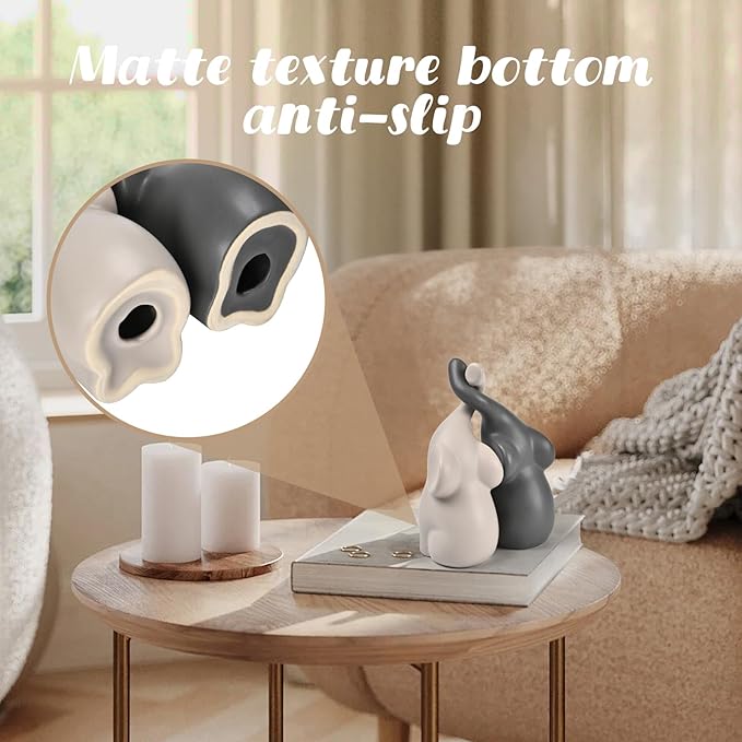Elephant Statues Home Decor Small Figurines Home Ceramic Decor Sisterhood Elephant Ornament for Living Room House Shelf Table Vanity Entryway DéCor