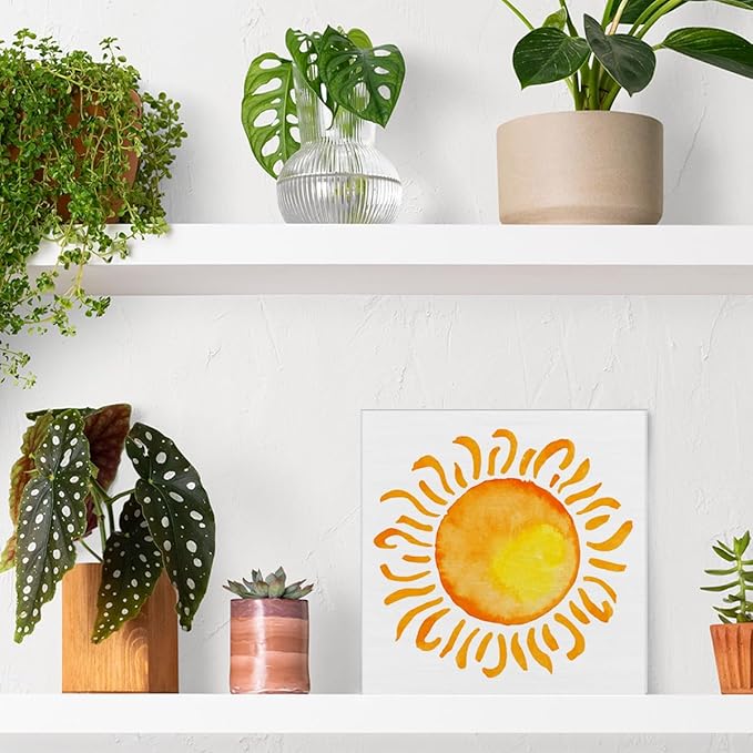 Sun Sign Decor Sun Sunshine Wood Block Sign Home Desk Table Shelf Summer Decoration
