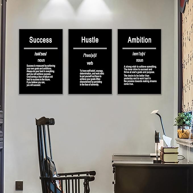 Motivational Canvas Wall Art Home Decor Painting Poster Inspirational Entrepreneur Quotes Positive Theme Picture Print Artwork for Modern Home Bedroom Office Stretched and Framed [48''Hx24''W]
