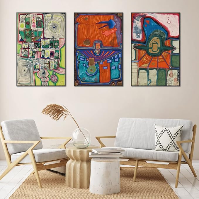 Aesthetic Abstract Canvas Framed Wall Art Large Size 24" X 16" X 3 Pieces Modern Art Natural Minimalist Posters Prints Living Room Bedroom Bathroom Kitchen Office Wall Decor (White)